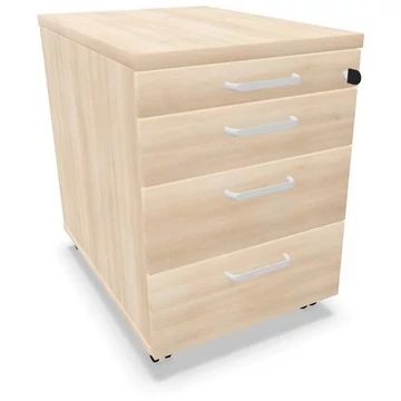 Mobil konténer, 4 fiók, akác színű, ma x sz x mé: 600 x 430 x 600 mm