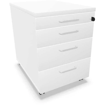 Mobil konténer, 4 fiók, fehér színű, ma x sz x mé: 600 x 430 x 600 mm