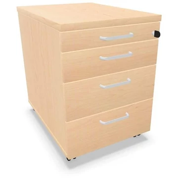 Mobil konténer, 4 fiók, juhar színű, ma x sz x mé: 600 x 430 x 600 mm