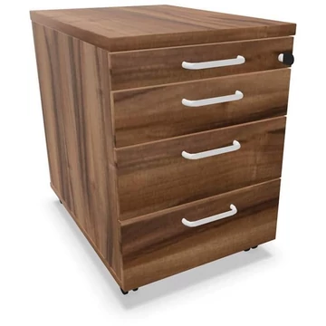 Mobil konténer, 4 fiók, dió színű, ma x sz x mé: 600 x 430 x 600 mm