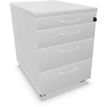 Mobil konténer, 4 fiók, világosszürke szín, ma x sz x mé: 600 x 430 x 600 mm