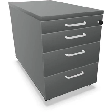 Mobil konténer, 4 fiók, sötétszürke szín, ma x sz x mé: 600 x 430 x 800 mm
