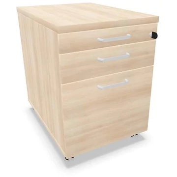 Mobil konténer, 2 fiók + iratrendszer, akác színű, ma x sz x mé: 600 x 430 x 600 mm