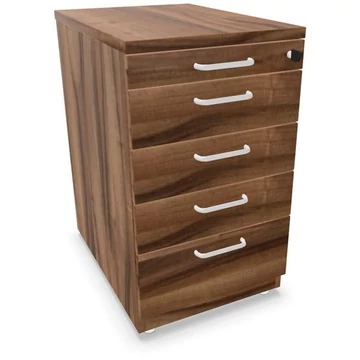 Hosszabbító tartály, 5 fiók, dió színű, ma x sz x mé: 740 x 430 x 600 mm