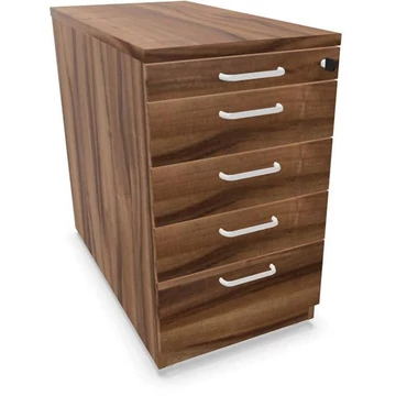 Hosszabbító tartály, 5 fiók, dió színű, ma x sz x mé: 740 x 430 x 800 mm