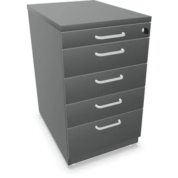 Hosszabbító tartály, 5 fiók, sötétszürke szín, ma x sz x mé: 740 x 430 x 600 mm