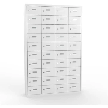 Kis rekeszszekrény, 4x10 rekesz, ma x sz x mé: 1800x12000x300 mm, szín szürke RAL7035 / ajtók szürke RAL7035