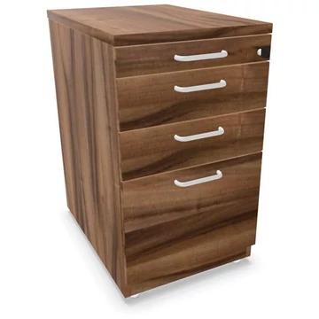 Hosszabbító tartály, 3 fiók + iratrendszer, dió színű, ma x sz x mé: 740 x 430 x 600 mm