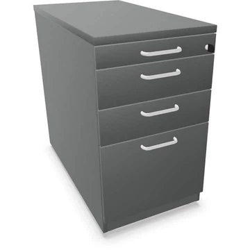 Hosszabbító tartály, 3 fiók + irattartó rendszer, sötétszürke szín, ma x sz x mé: 740 x 430 x 800 mm