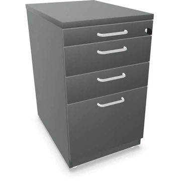 Hosszabbító tartály, 3 fiók + irattartó rendszer, sötétszürke szín, ma x sz x mé: 740 x 430 x 600 mm