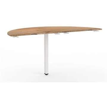 Hosszabbító asztal támasztólábbal acél 1600 x 800 mm, asztallap tölgy