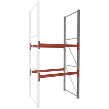 MULTIPAL raklapos állvány, ma x szé: 3300 x 1100 mm, 2 pár vízszintes tartó 1825 mm, polcterhelés 2200 kg, toldalék állvány