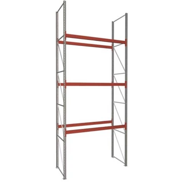 MULTIPAL raklapállvány, ma x szé: 5500 x 1100 mm, 3 pár tartókonzol 2700 mm, polcterhelés 1500 kg, alapállvány