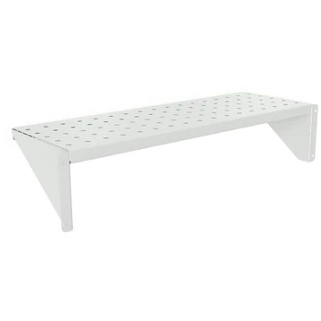 Perforált acéllemezből készült cipőtartó, szürke színű RAL7035, szélessége 1200 mm