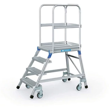 Emelőlépcső, 960 mm magasságú, 4 rácslépcső