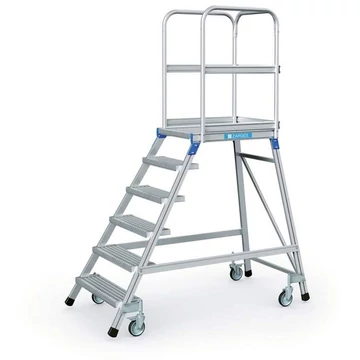 Emelvénylépcsők, platformmagasság 1440 mm, 6 rácslépcső