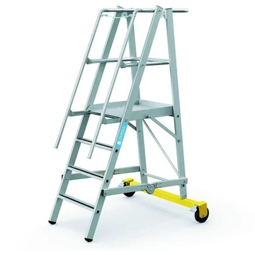 Mozgatható Dobogós létra, összecsukható, 1 m magasságú platform, 4 csúszásgátló alumínium lépcső Mozgatható Dobogós létra, összecsukható, 1 m magasságú platform, 4 csúszásgátló alumínium lépcső