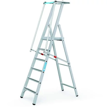 Dobogós létra kapaszkodóval, összecsukható, 6 lépcsős