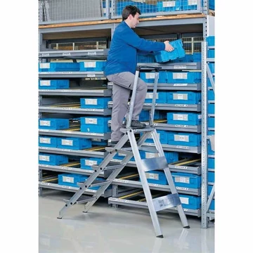 Összecsukható biztonsági lépcsők, 5 alumínium lépcső gumiborítással