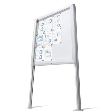 Oszlopok Premium vitrinekhez, acél alaplemezekkel, magasság 2000 mm, 2 darabos csomagolásban