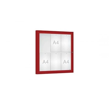 „Classique” kirakat, kültérre, 750 x 750 mm, bíborvörös RAL3004