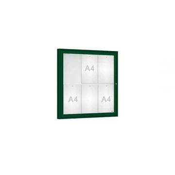 „Classique” kirakat, kültérre, 750 x 750 mm, zöld színű RAL6005