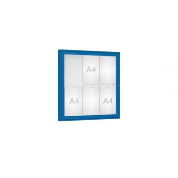 „Classique” kirakat, kültérre, 750 x 750 mm, kék színű RAL5010