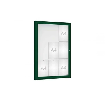 „Classique” kirakat, kültérre, 1050 x 750 mm, zöld színű RAL6005