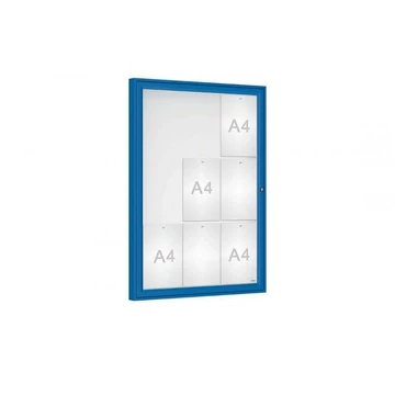 „Classique” kirakat, kültérre, 1050 x 750 mm, kék színű RAL5010