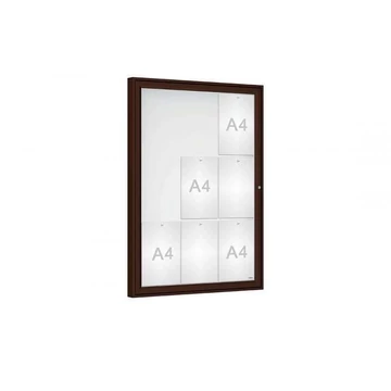 „Classique” kirakat, kültérre, 1050 x 750 mm, barna színű RAL8017