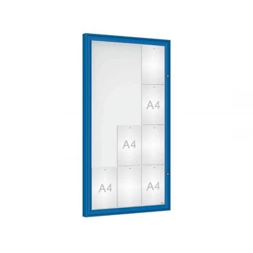 „Classique” kirakat, kültérre, 1350 x 750 mm, kék színű RAL5010