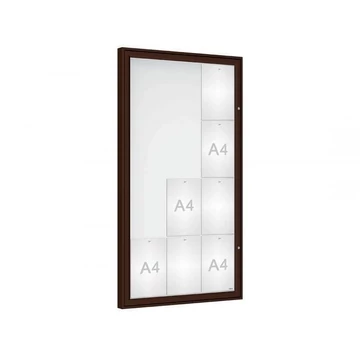 „Classique” kirakat, kültérre, 1350 x 750 mm, barna színű RAL8017