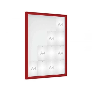 „Classique” kirakat, kültérre, 1350 x 1000 mm, bíborvörös RAL3004