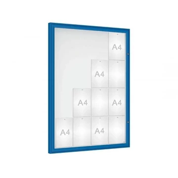 „Classique” kirakat, kültérre, 1350 x 1000 mm, kék színű RAL5010