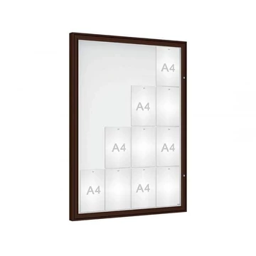 „Classique” kirakat, kültérre, 1350 x 1000 mm, barna színű RAL8017