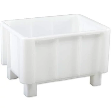 Téglalap alakú, 140 l űrtartalmú, többcélú tároló, polietilénből, lábakkal