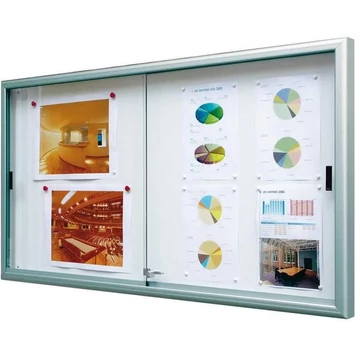 Vitrin Classique beltérre, 1050 x 2300 mm, 30xA4, mágneses hátsó fal, eloxált alumínium keret