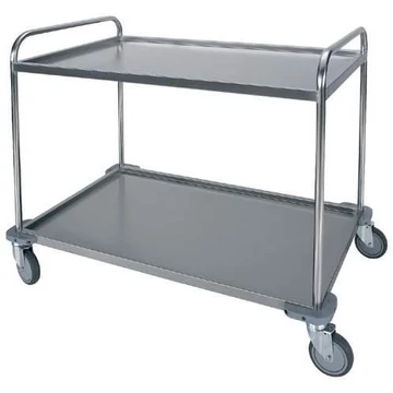 Rozsdamentes acél asztalkocsi, professzionális, 2 polc, ma x h x sz: 890x730x1150 mm
