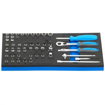 Dugókulcs-készlet 1/4 hüvelyk, 12 csomóval, UNIOR, 45 db.