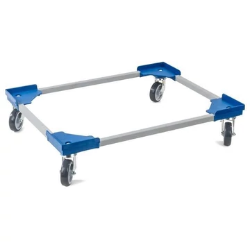 VARIABLE szállító kocsi 800 x 600 mm, 4 beálló görgő gumi futófelülettel, kék színű