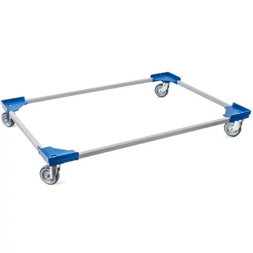 VARIABLE szállító kocsi 1200 x 800 mm, 4 beálló görgő gumi futófelülettel, kék színű