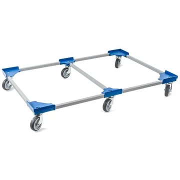 Szállító kocsi VARIABLE 1200 x 800 mm, osztott, 6 beálló görgő gumi futófelülettel, kék színű