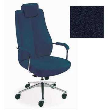 Operátor forgószék SONATA LUX karfákkal, állítható fejtámlával és vállfával, szövetszín sötétkék
