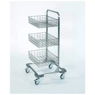 Hálós kosárállványok rozsdamentes acélból, 3 kosár, ma x sz x mé: 1120x570x550 mm