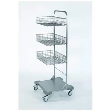 Hálós kosár állványok rozsdamentes acélból, 3 kosár, ma x sz x mé: 1440x830x550 mm