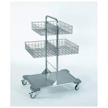 Hálós kosárállványok rozsdamentes acélból, 2x2 kosár, ma x sz x mé: 1120x830x550 mm