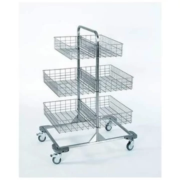 Hálós kosárállványok rozsdamentes acélból, 2x3 kosár, ma x sz x mé: 1140x830x550 mm