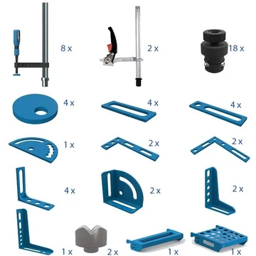 Rögzítő szerszámkészlet hegesztő asztalok GPPH, csom.egys. 58 db szerszám