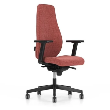 BJARG irodai forgószék, magas háttámla, szinkron mechanizmus, szövetburkolat RIVET, piros szín
