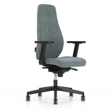 BJARG irodai forgószék, magas háttámla, szinkron mechanizmus, szövetburkolat RIVET, színe világosszürke